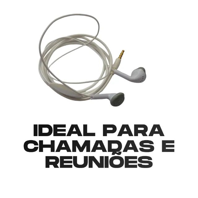 Fone de Ouvido P3 com Microfone PlugX 3,5mm Branco - Foto 2