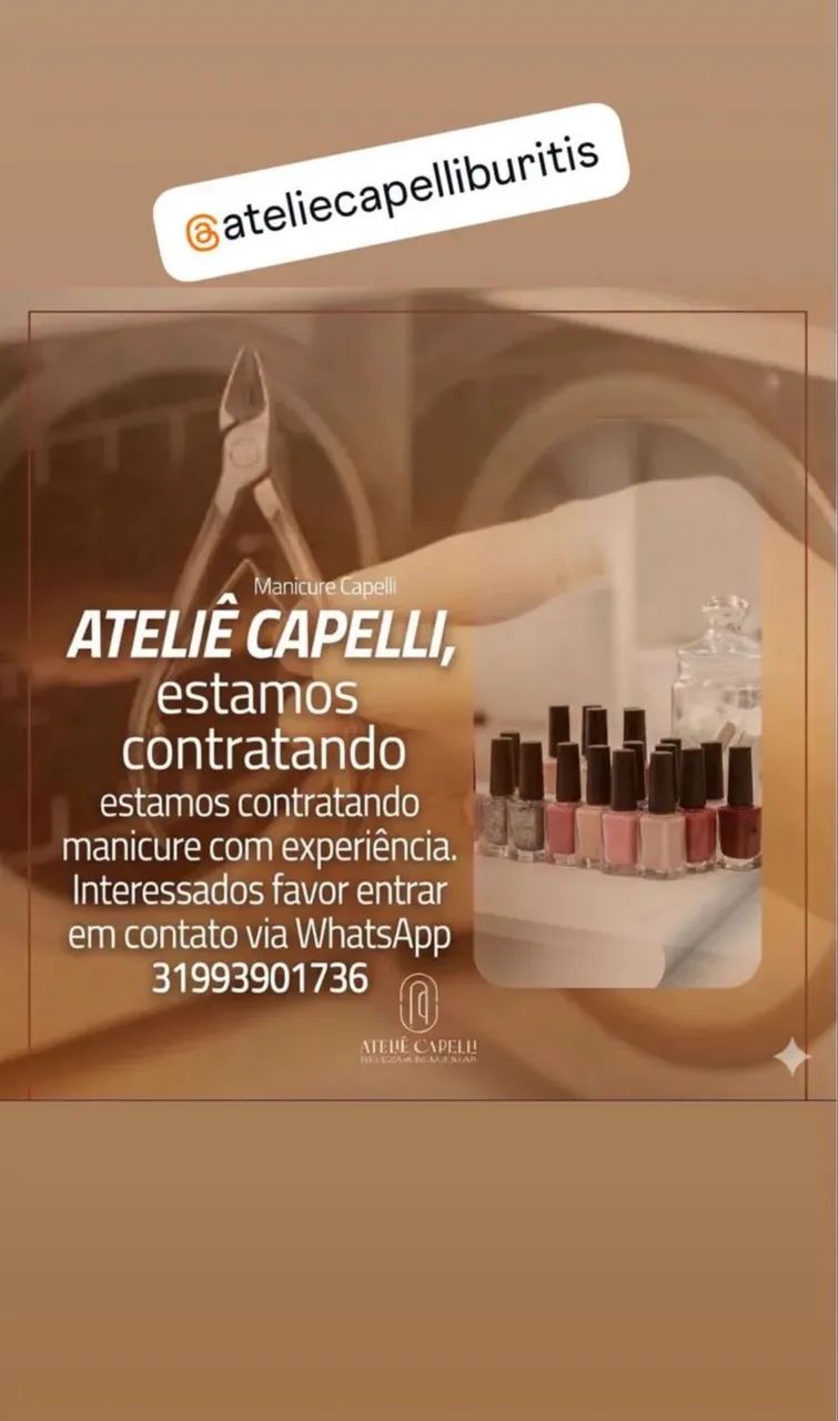 Precisa-se de Manicure com experiência 