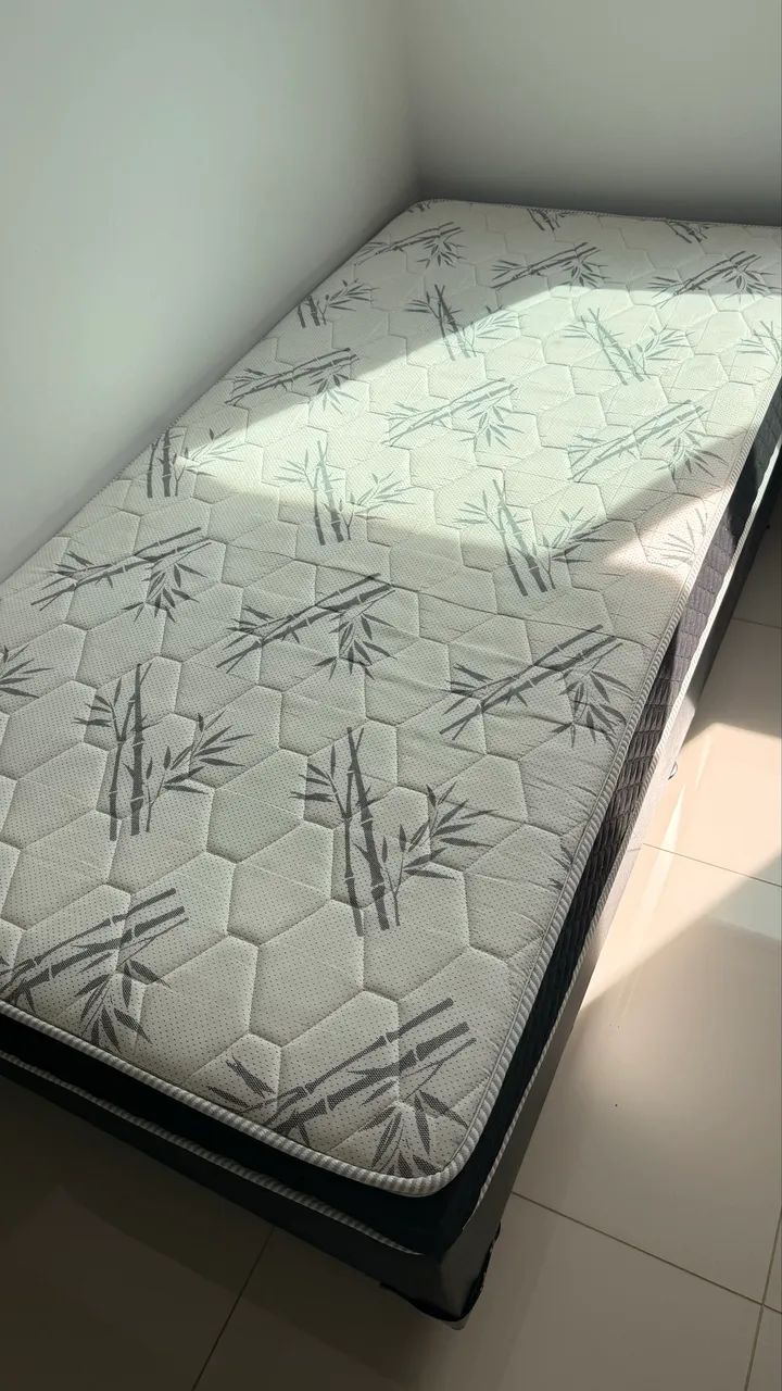 Cama de solteiro box  com base e colchão  - Foto 2