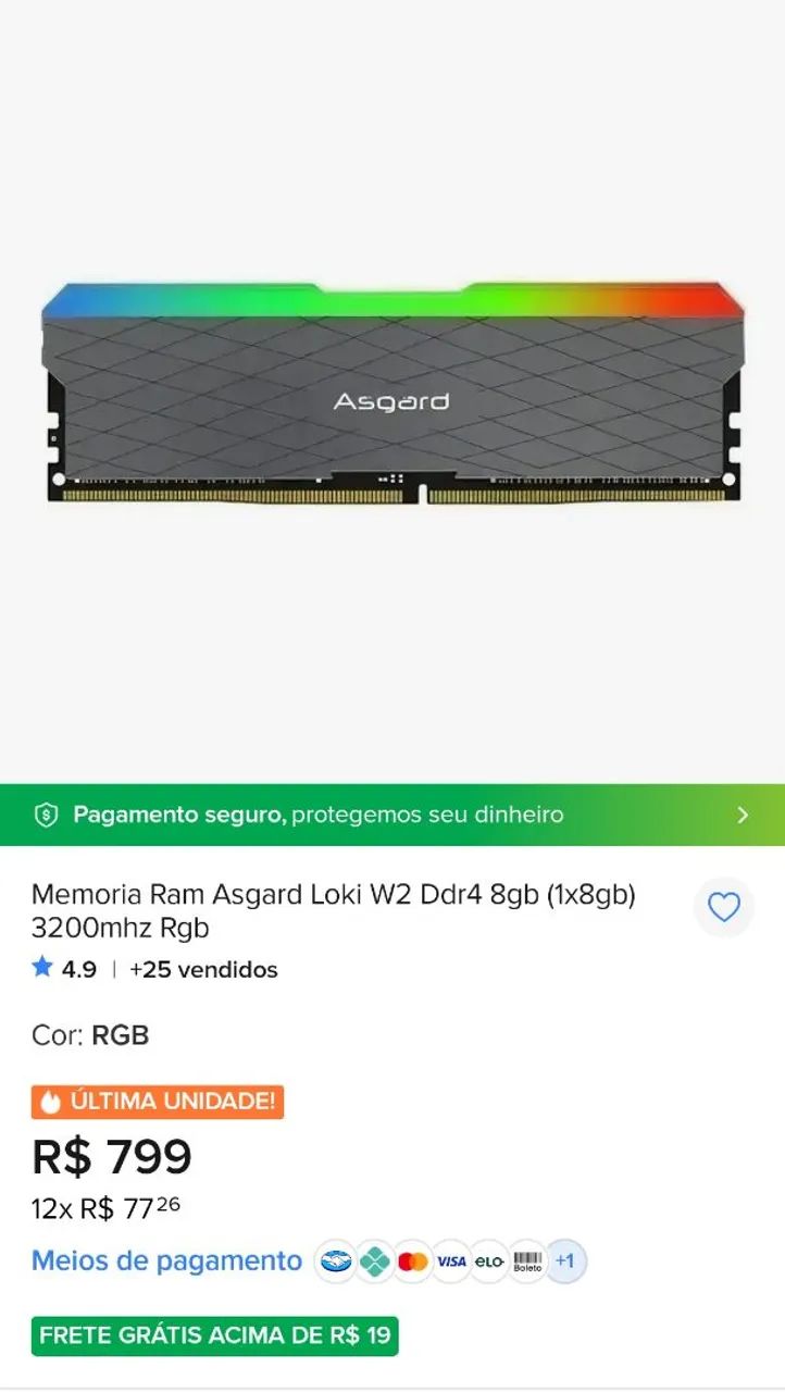 Memória Ram Asgard Loki 2x8GB DDR4 3200MHz