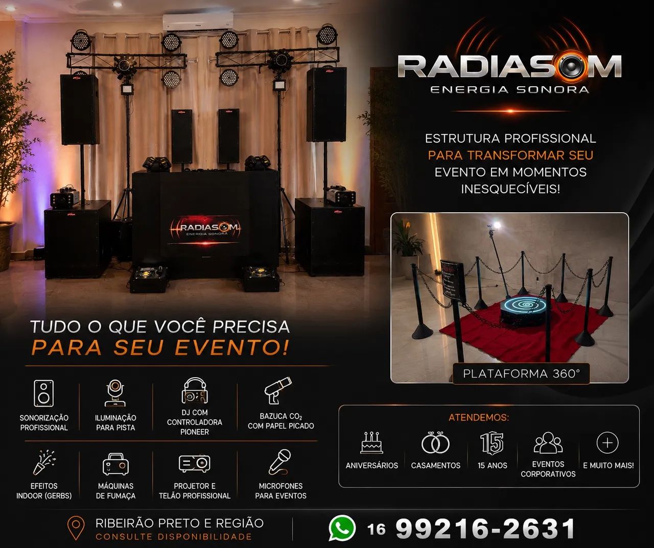 Locação de som, Iluminação e efeitos 