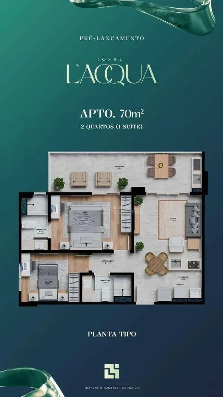 Torre Lacqua - Umarizal - Venda - Apartamento de 70 m² por R$ 836.345 - Umarizal - Belém/P - Foto 4