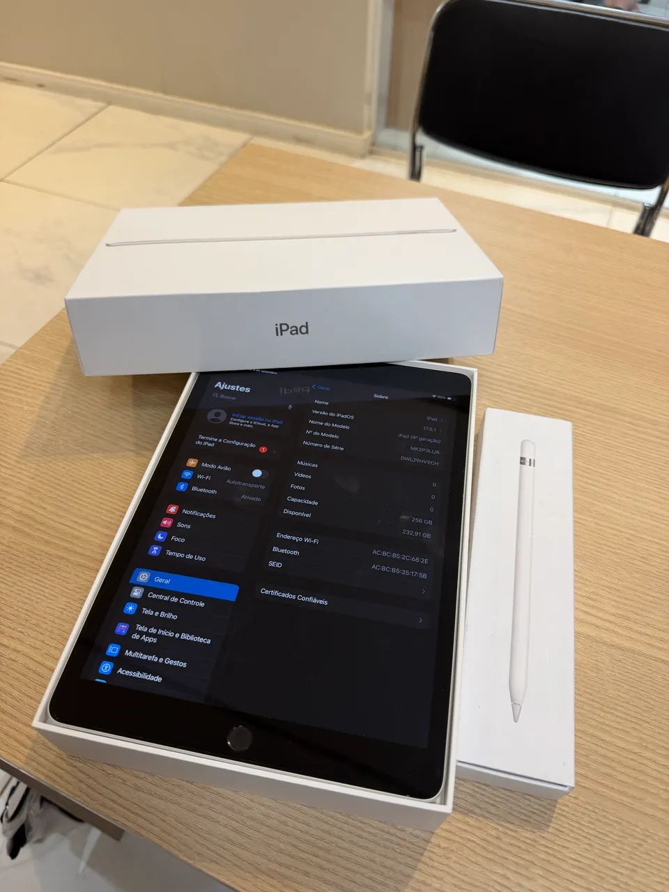 Ipad 9 256GB PRATA + Apple Pencil 1° geração 
