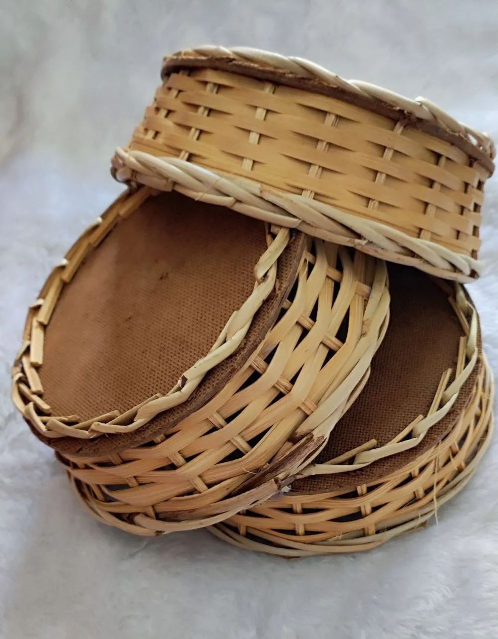 Cesta Artesanal Redonda (15cm x 5,5cm)  - Foto 4