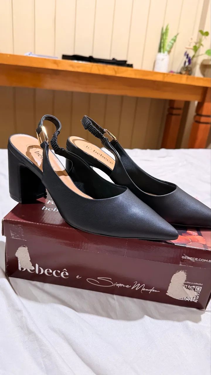 Slingback preto bebêce 