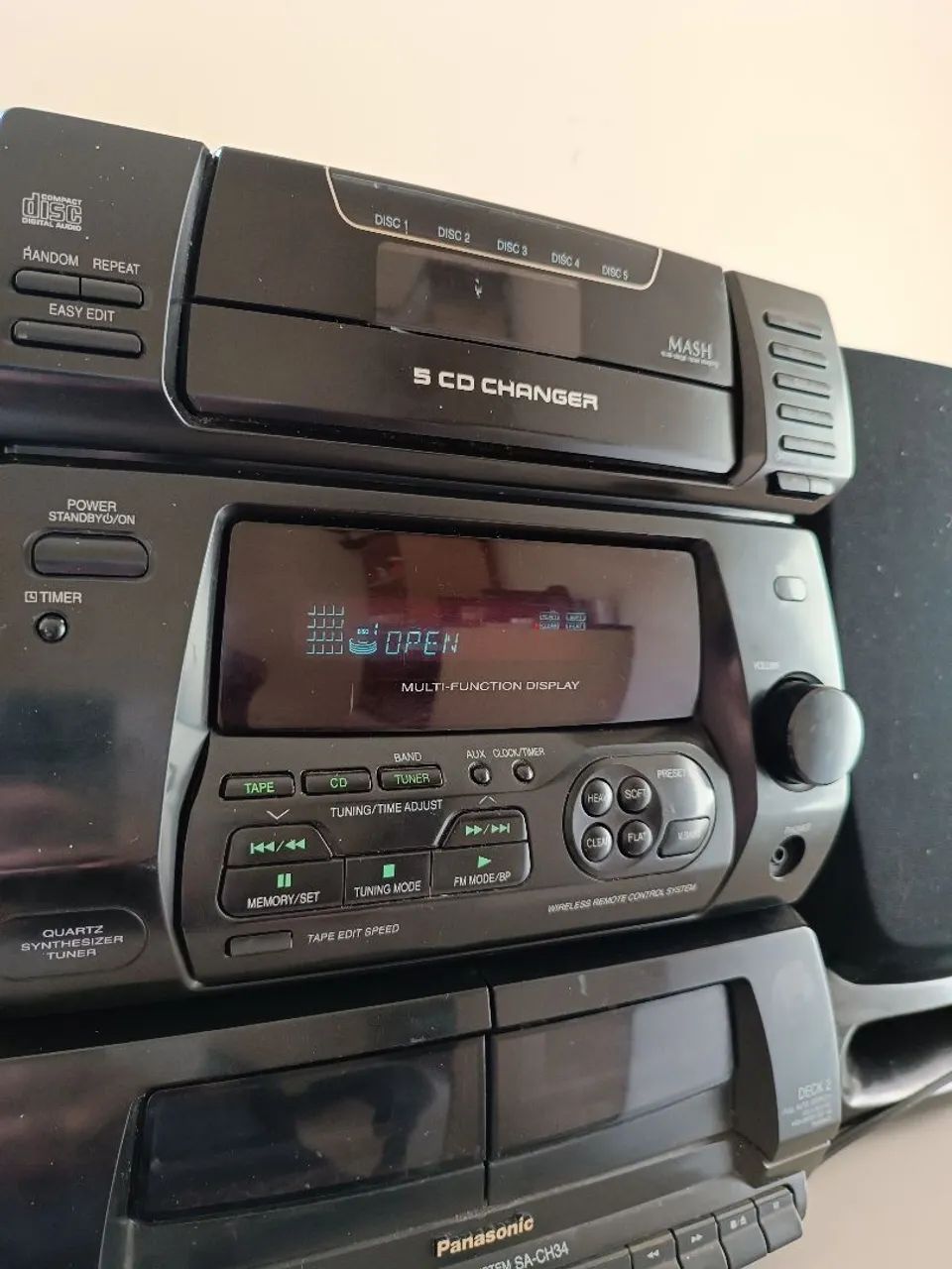 Minisystem Panasonic 3em1 funcionando