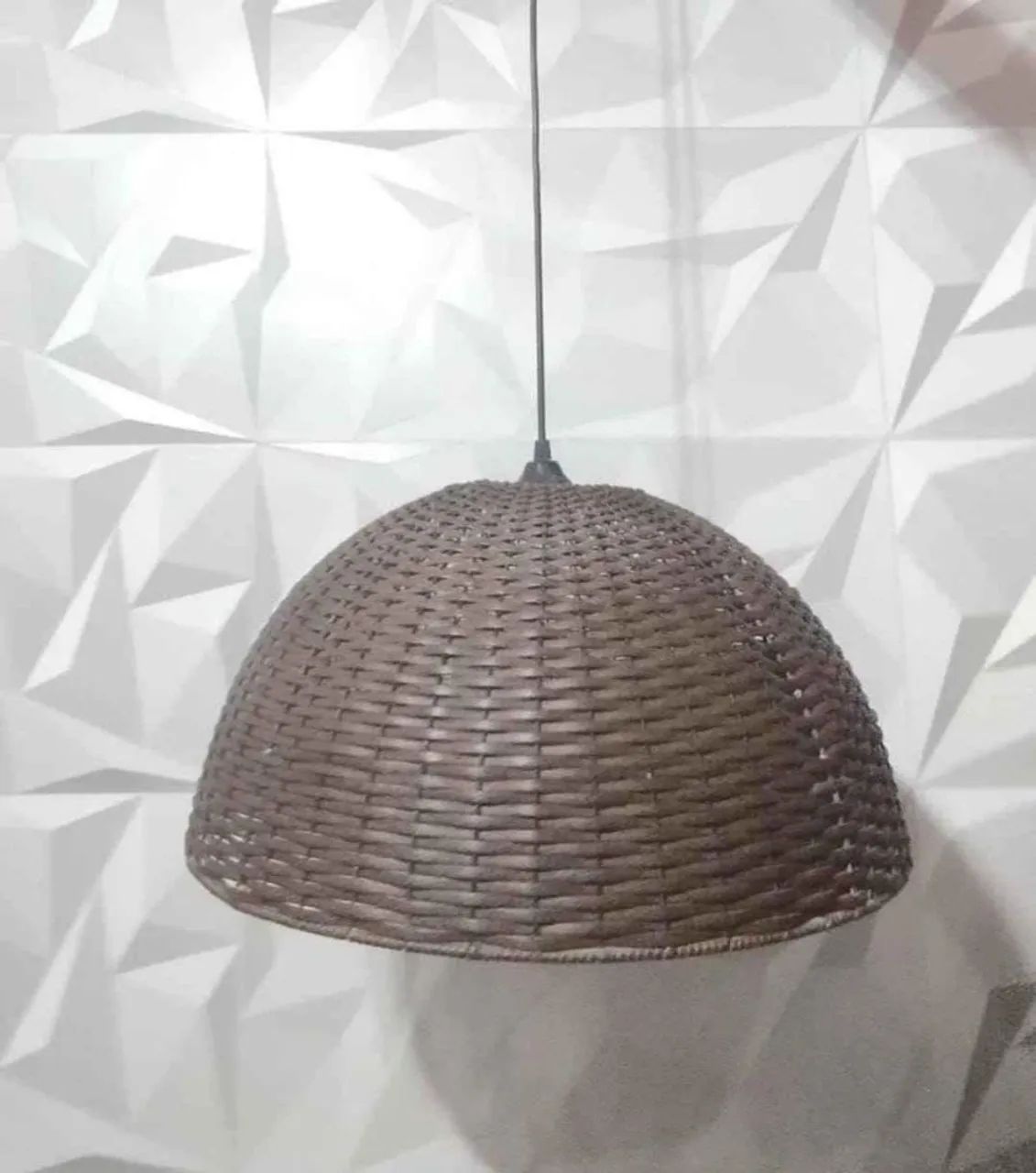 Luminária Pendente Junco Meia Esfera 52cm de diâmetro