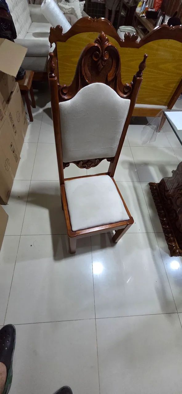 Mesa 6 lugares e aparador com espelho estilo Luis XV - Foto 5