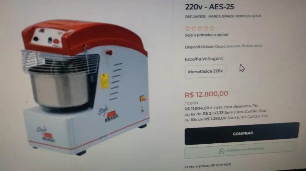 Amassadeira 25kg 
