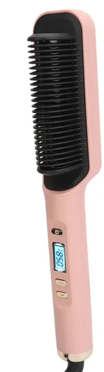 Escova Alisadora Elétrica Digital Rosa Nova - Prática e Rápida