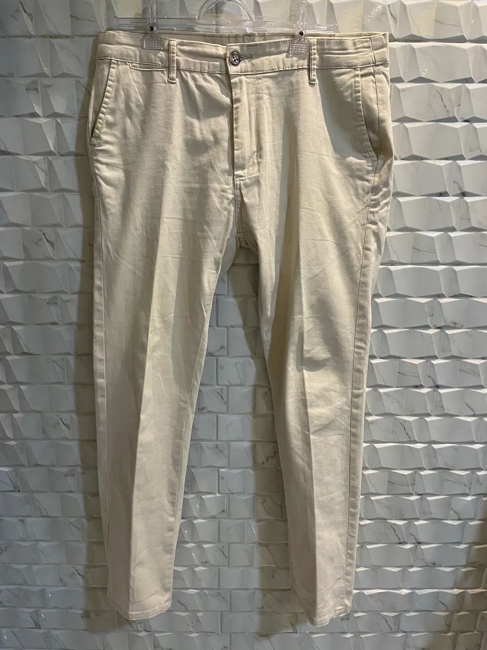 Calça Sarja Masculina Cor Areia Tamanho 44 Original - Foto 3