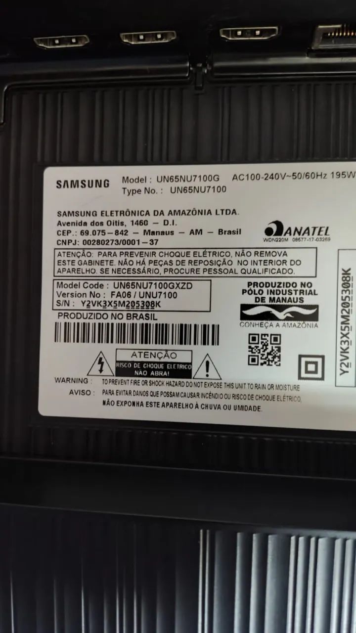 Samsung Smart TV 65" 4K - UN65NU7100 - Com defeito - Foto 2