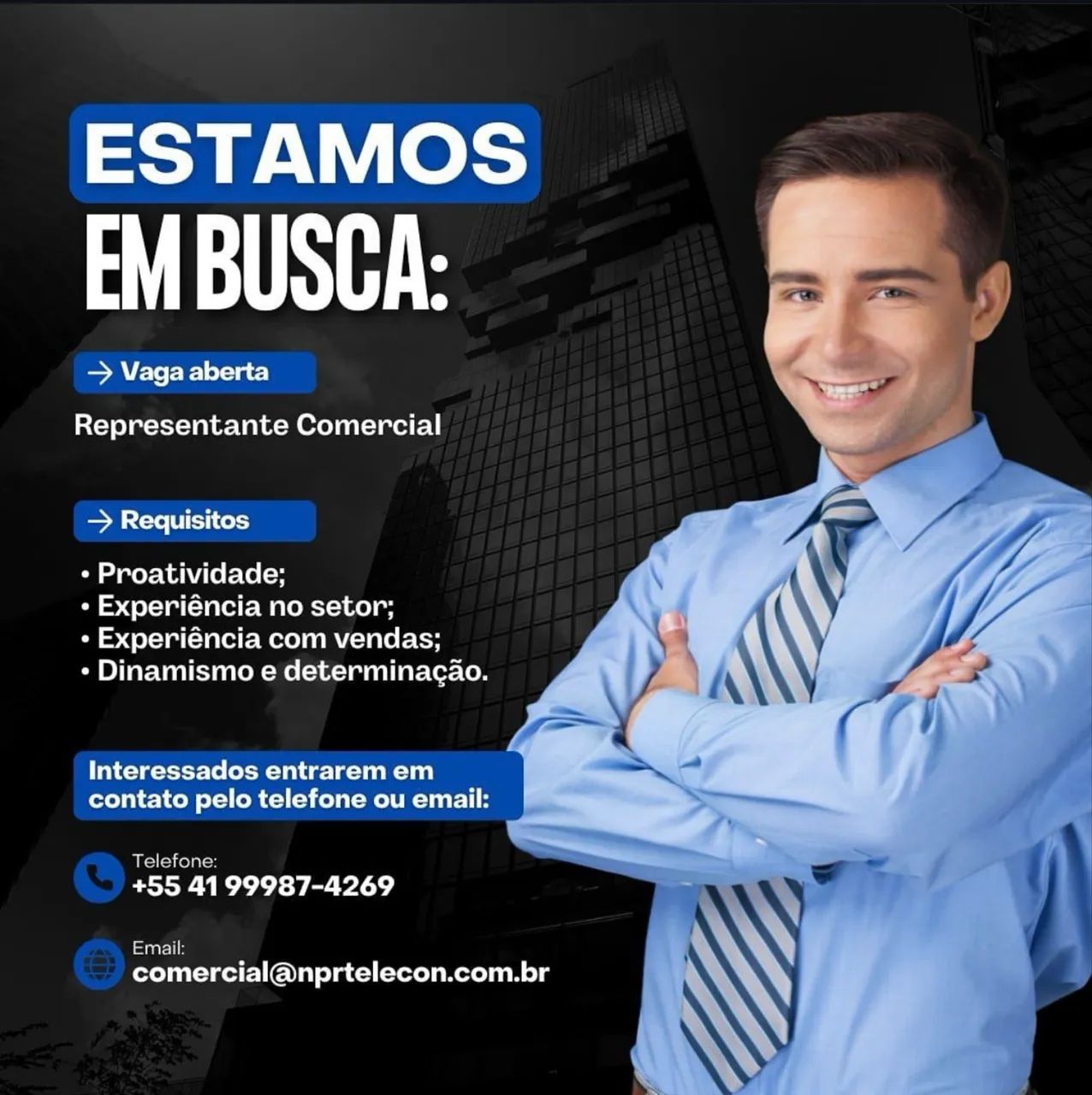 Vaga para REPRESENTANTE COMERCIAL