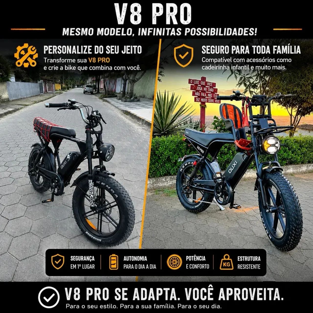 Bicicleta elétrica V8 pró 0km - Foto 3