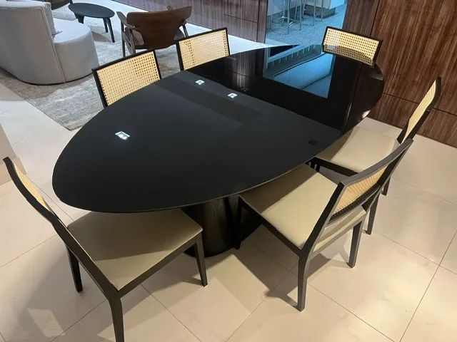 Mesa de jantar oval c/ 6 cadeiras  - Foto 4