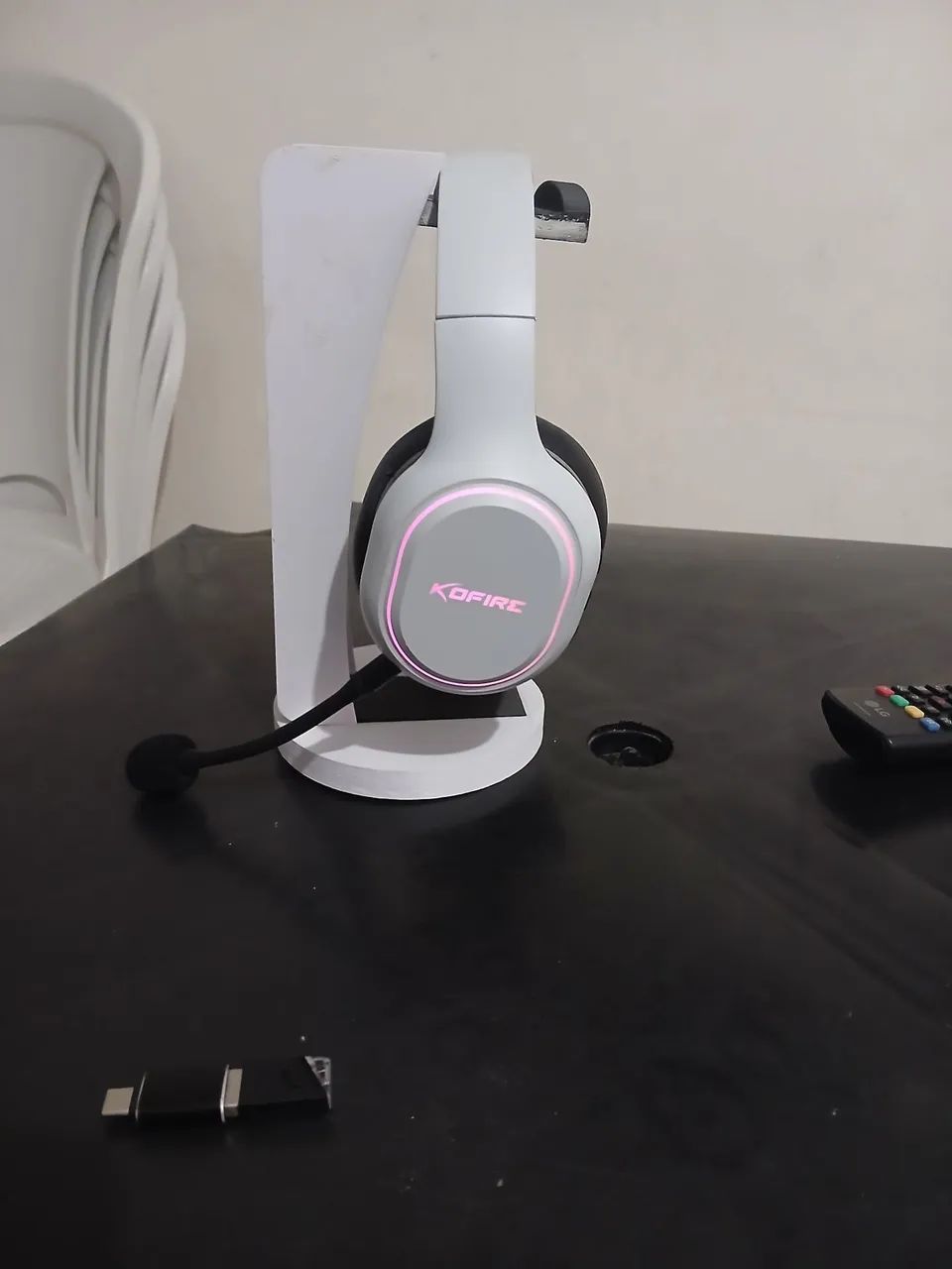 Headset 3D led vibração PS5 + base - Foto 3