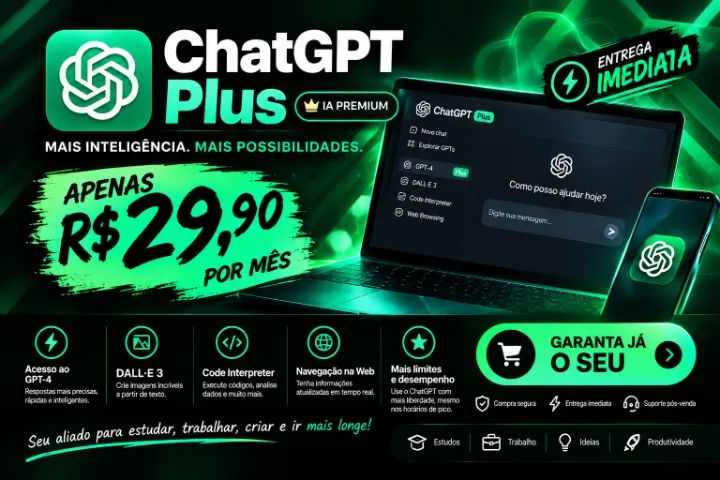Serviço de Configuração e Ativação ChatGPT Plus | Rápido e com
