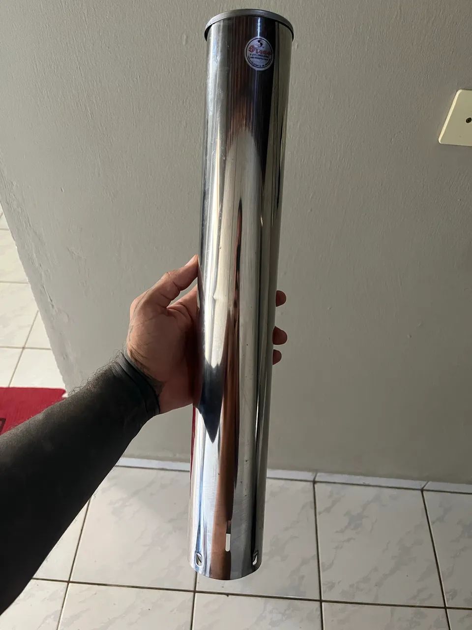 Porta copos descartáveis em inox 