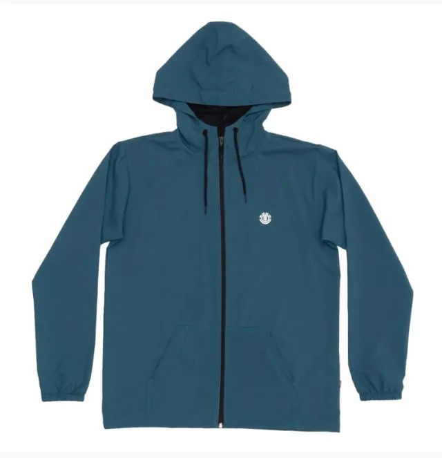 Jaqueta Corta Vento Element Simple Logo Masculina Azul Turquesa