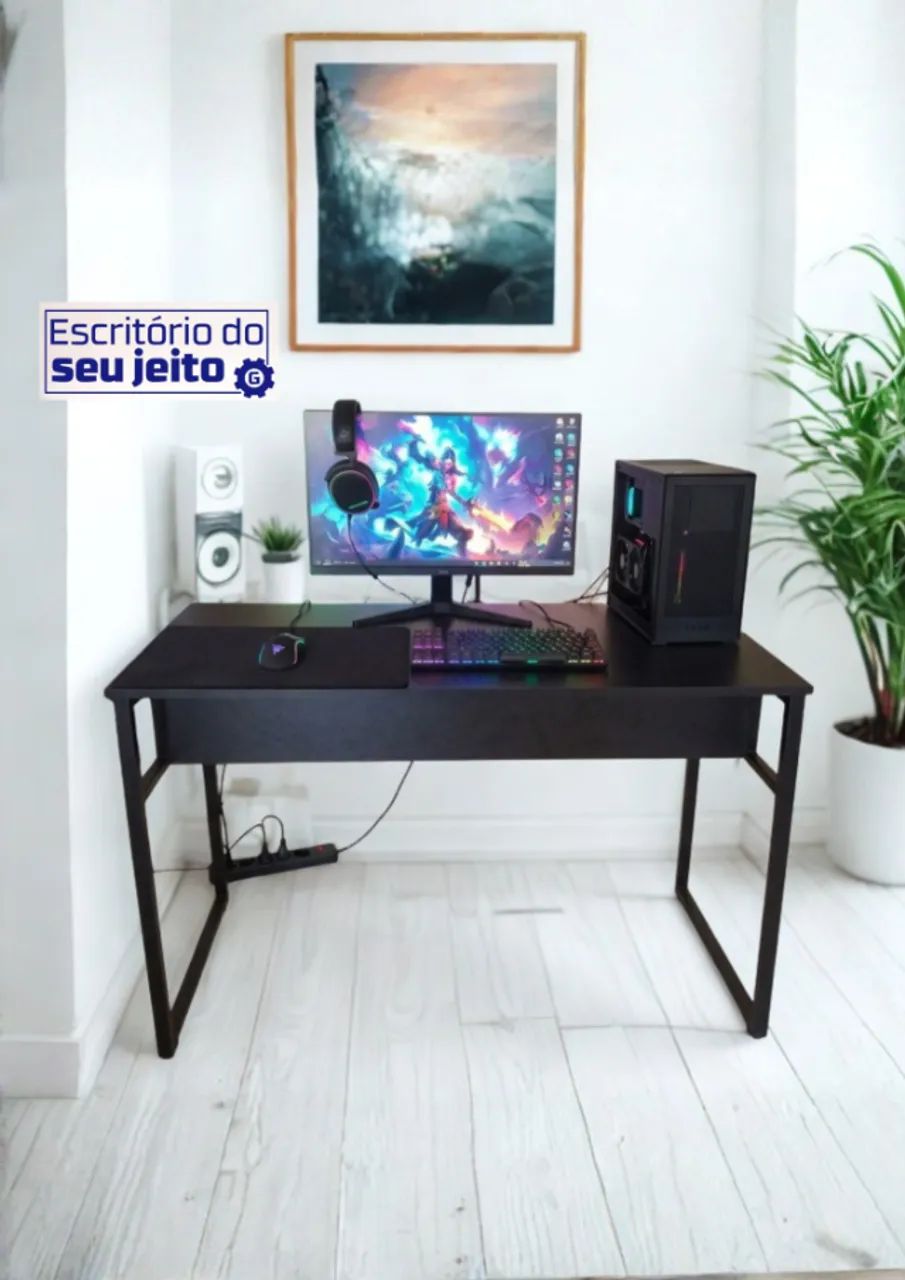 Birô 1,1m Mesa REFORÇADA NOVA Multiuso para Notebook Computador Gamer de Escritório Office