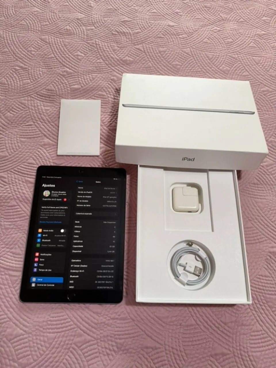 iPad 6ª Geração 32GB Wi-Fi + Cellular (Com Caixa e Acessórios) - Perfeito Estado