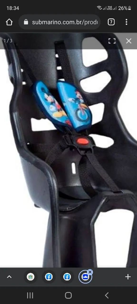 Cadeira para bicicleta traseira  - Foto 3