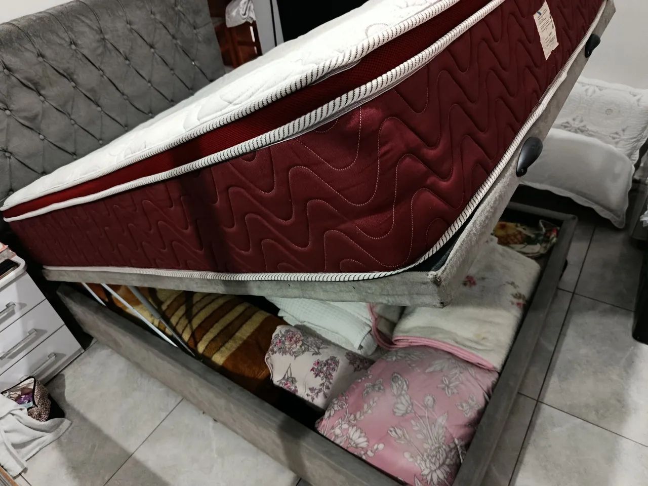 Kit cama casal colchão+box baú+ cabeceira  - Foto 2
