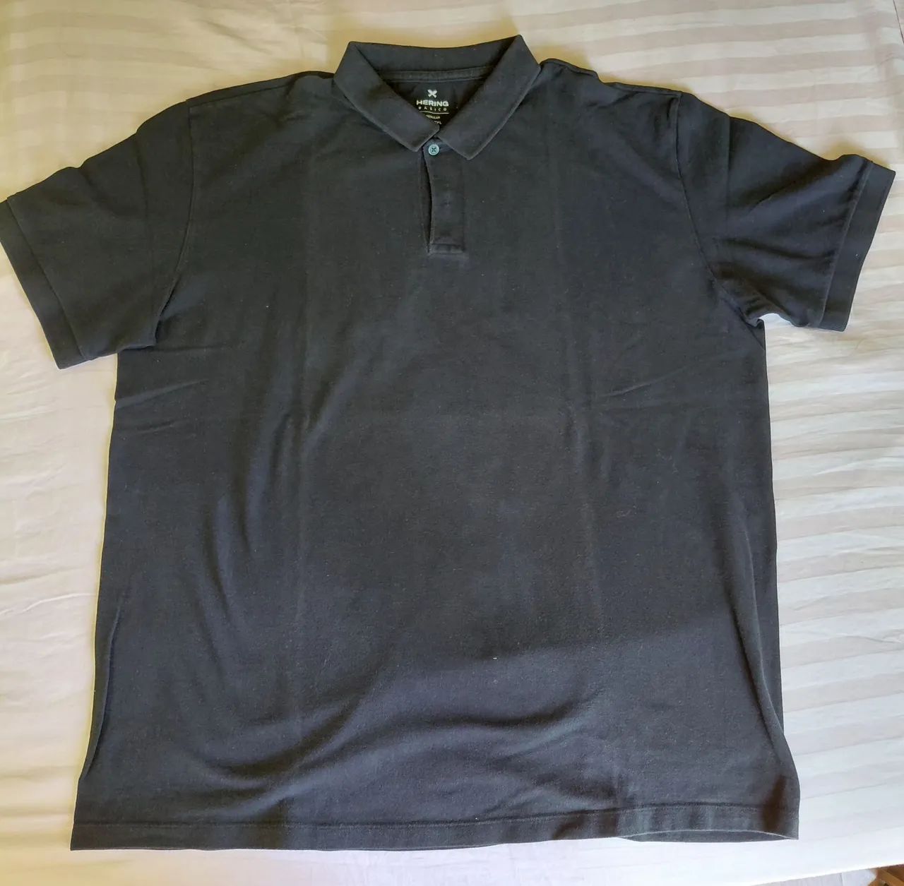 Camisa polo hering preta tam xxg