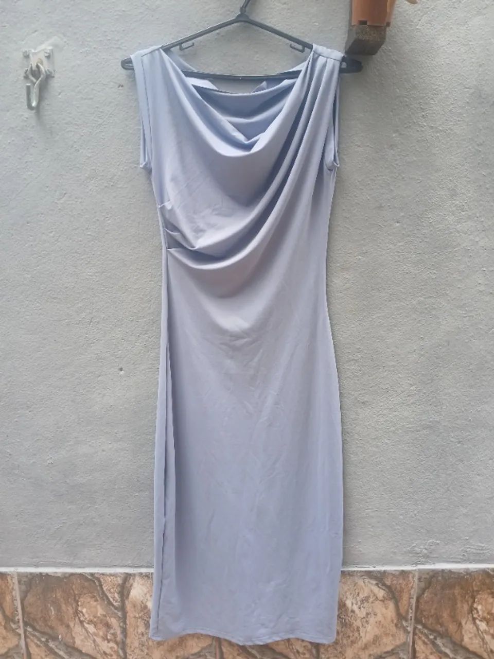 Vestido Longo de malha azul celeste - Foto 2