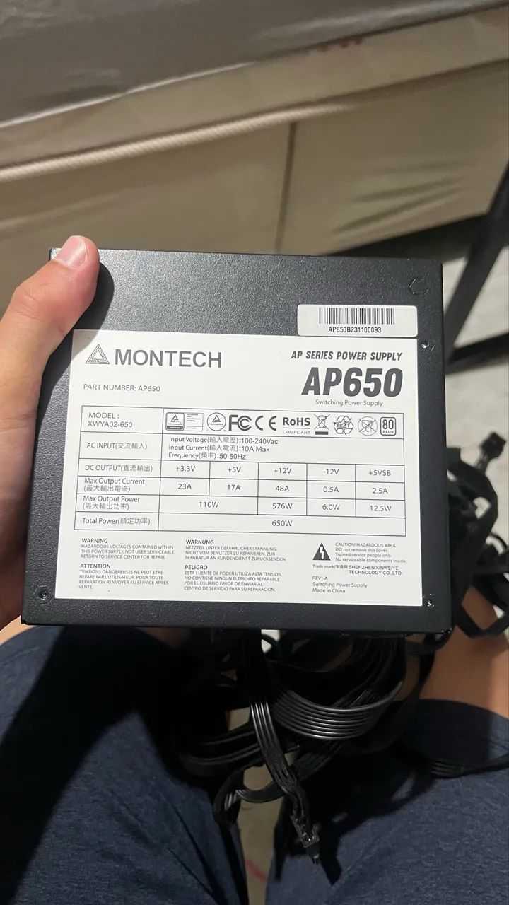 Fonte Montech 650W valor negociável 