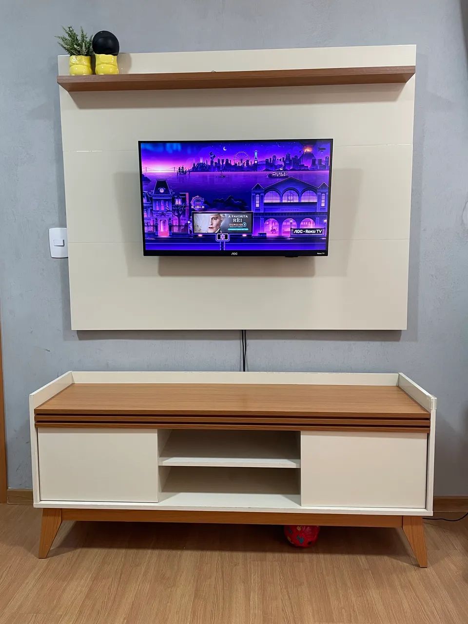 Rack Ripado 2 Portas com Painel para TV 50 Polegadas Astúrias 136cm - Foto 2