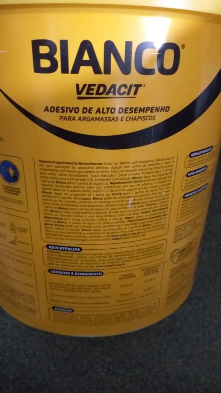 Adesivo de alto desempenho - Bianco Vedacit - 18kg - Foto 5