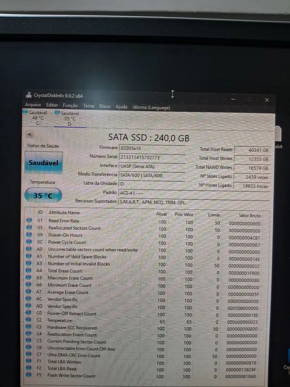 Ssd 240gb 100% WARRIOR