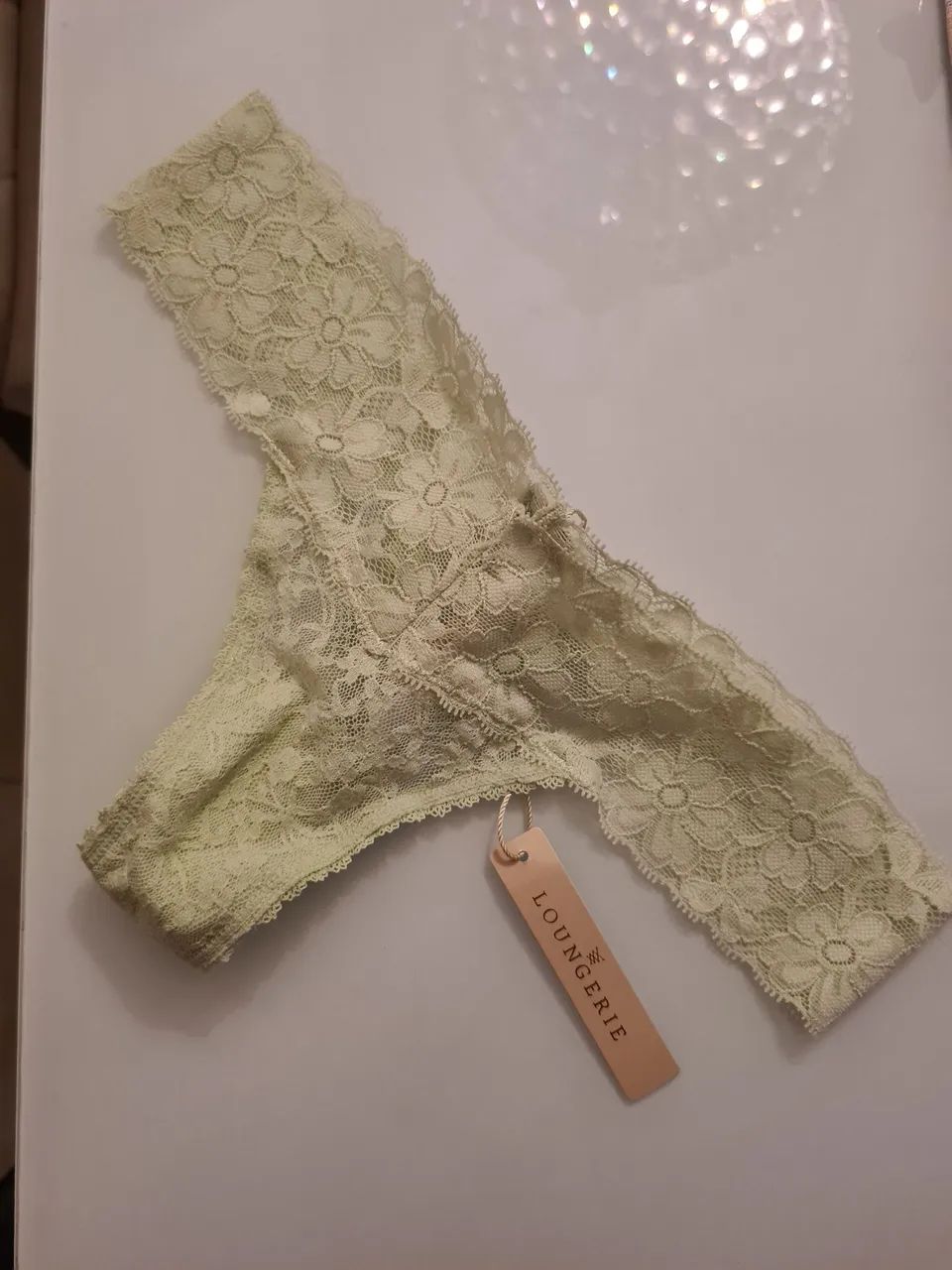 Calcinha Loungerie renda verde menta - nova e com etiqueta