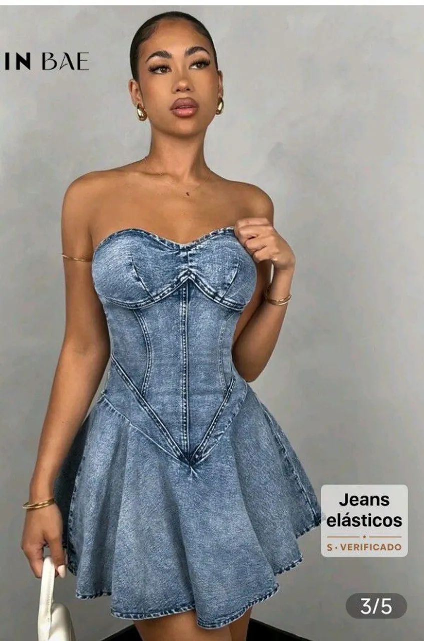 Vestido jeans curto 