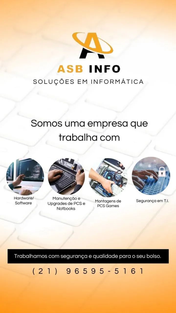 Serviço de Informatica - Formatação Manutenção Upgrade Rede Suporte Tecnico 