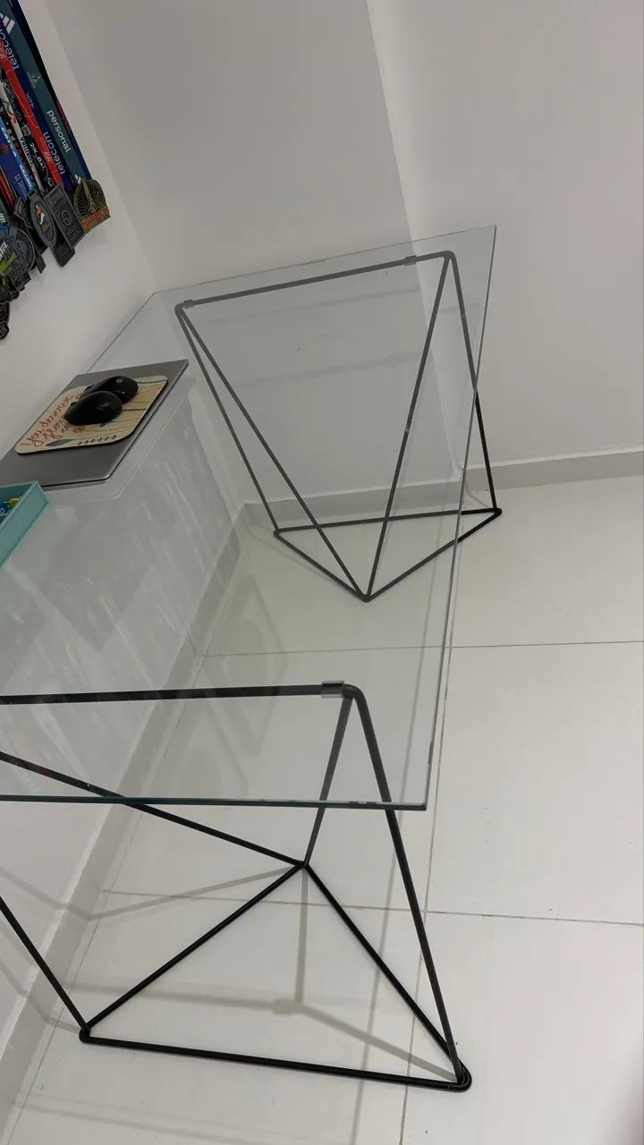 Mesa de Vidro Escritório Tok Stok  - Foto 2