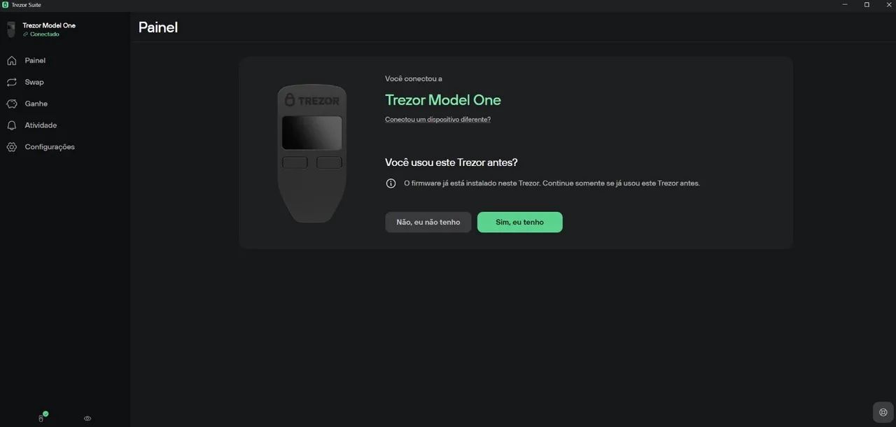 Carteira de criptomoedas Trezor Model One preto - Foto 3