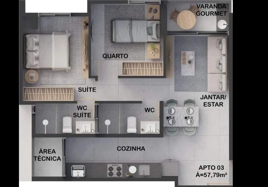 Apartamento à venda, 2 quartos, 1 suíte, 1 vaga, Intermares - Cabedelo/PB - Foto 4