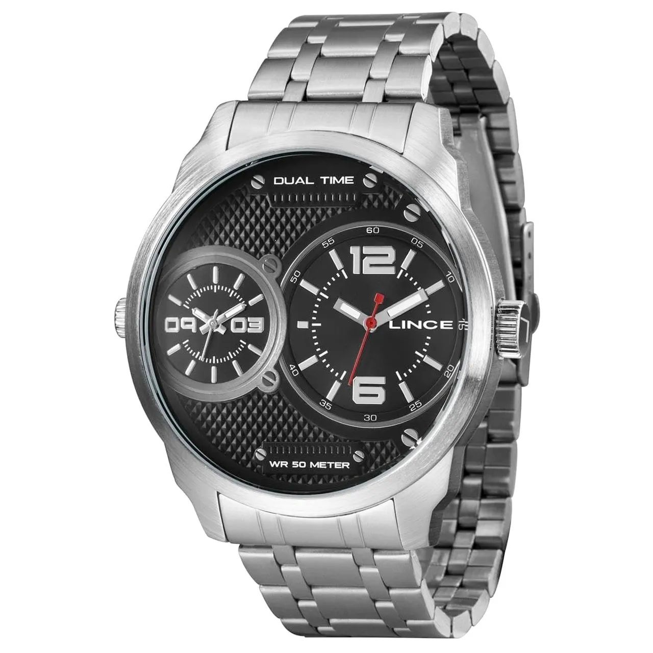 PROMO Relógio Lince Dual Time Aço - Foto 2