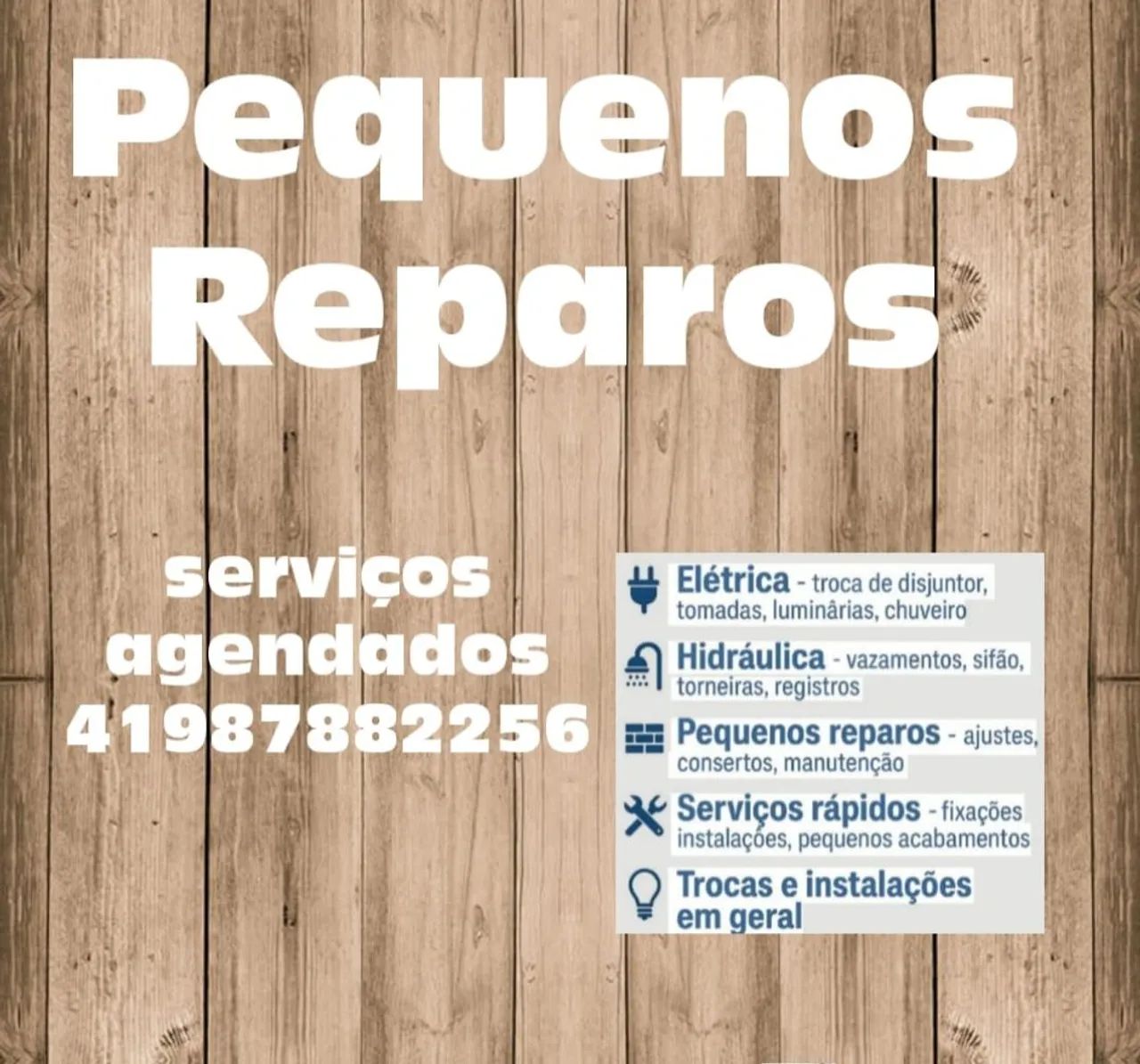 Pequenos Serviços, reparos gerais agendados 