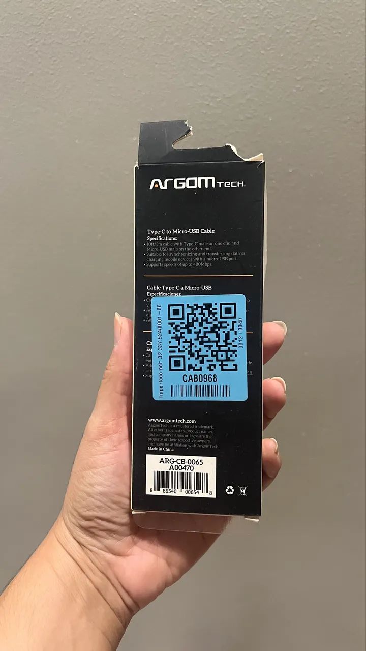 Cabo Argom Tech USB-C para Micro-USB (1,8 m) - Foto 2