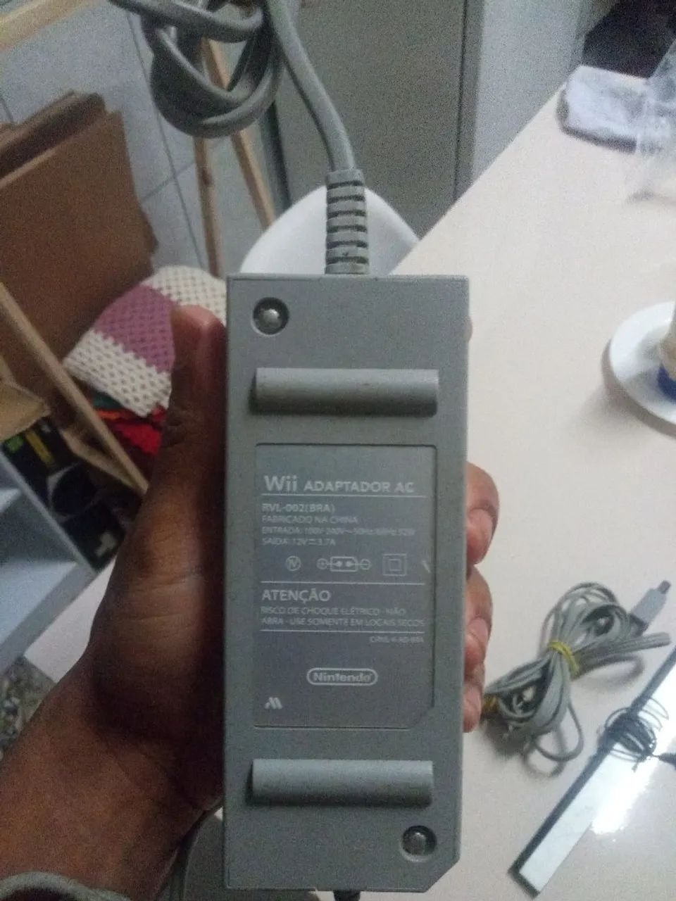 Fonte de Nintendo Wii sensor e cabo av tudo original  - Foto 2