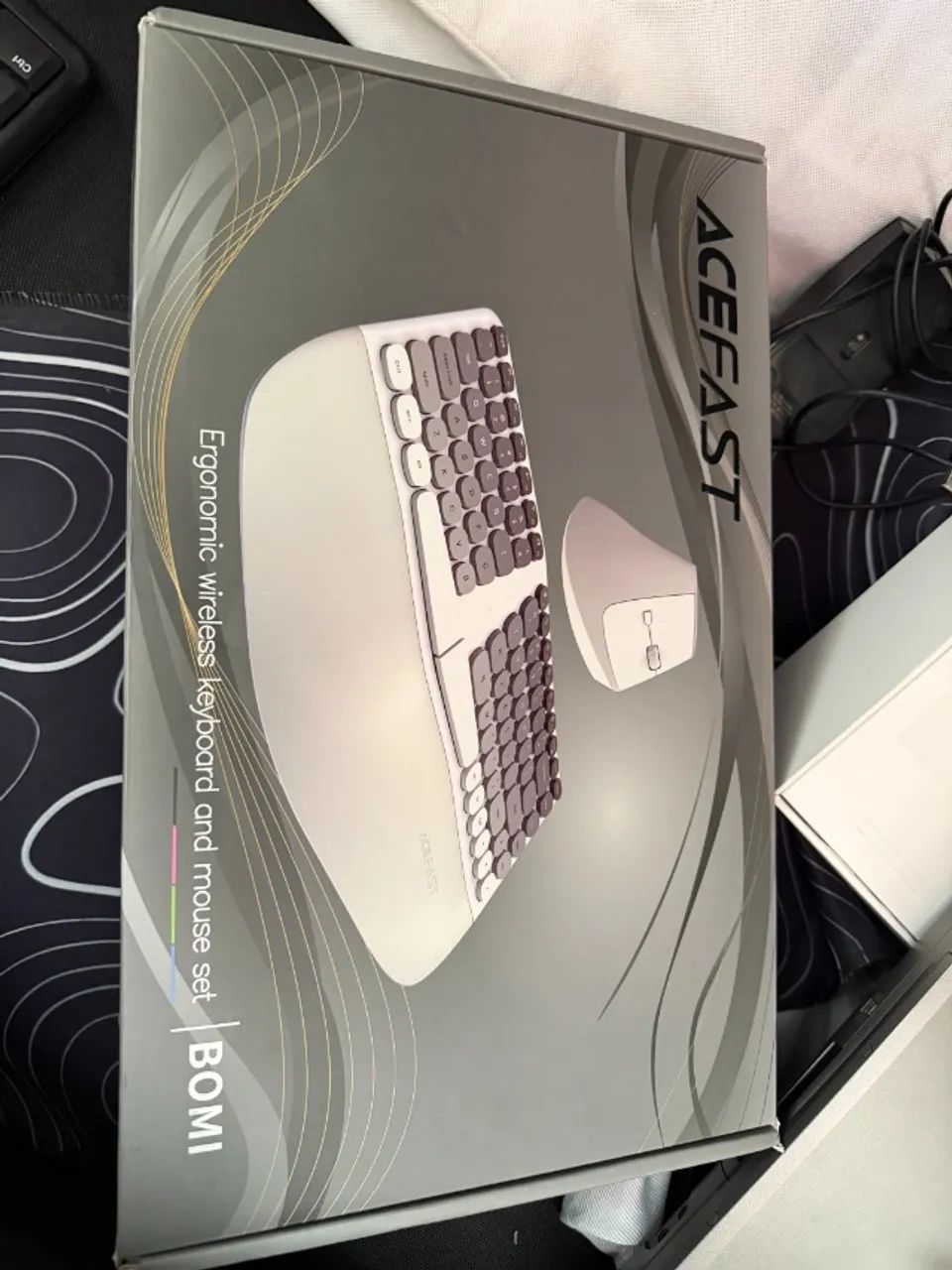 Teclado e mouse Bluetooth ergonomico