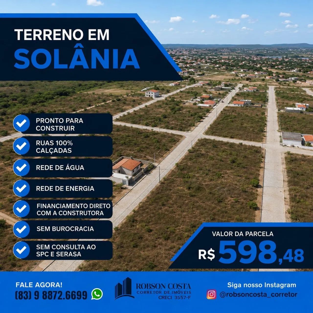 Terreno em Solânia, Pronto para Construir 