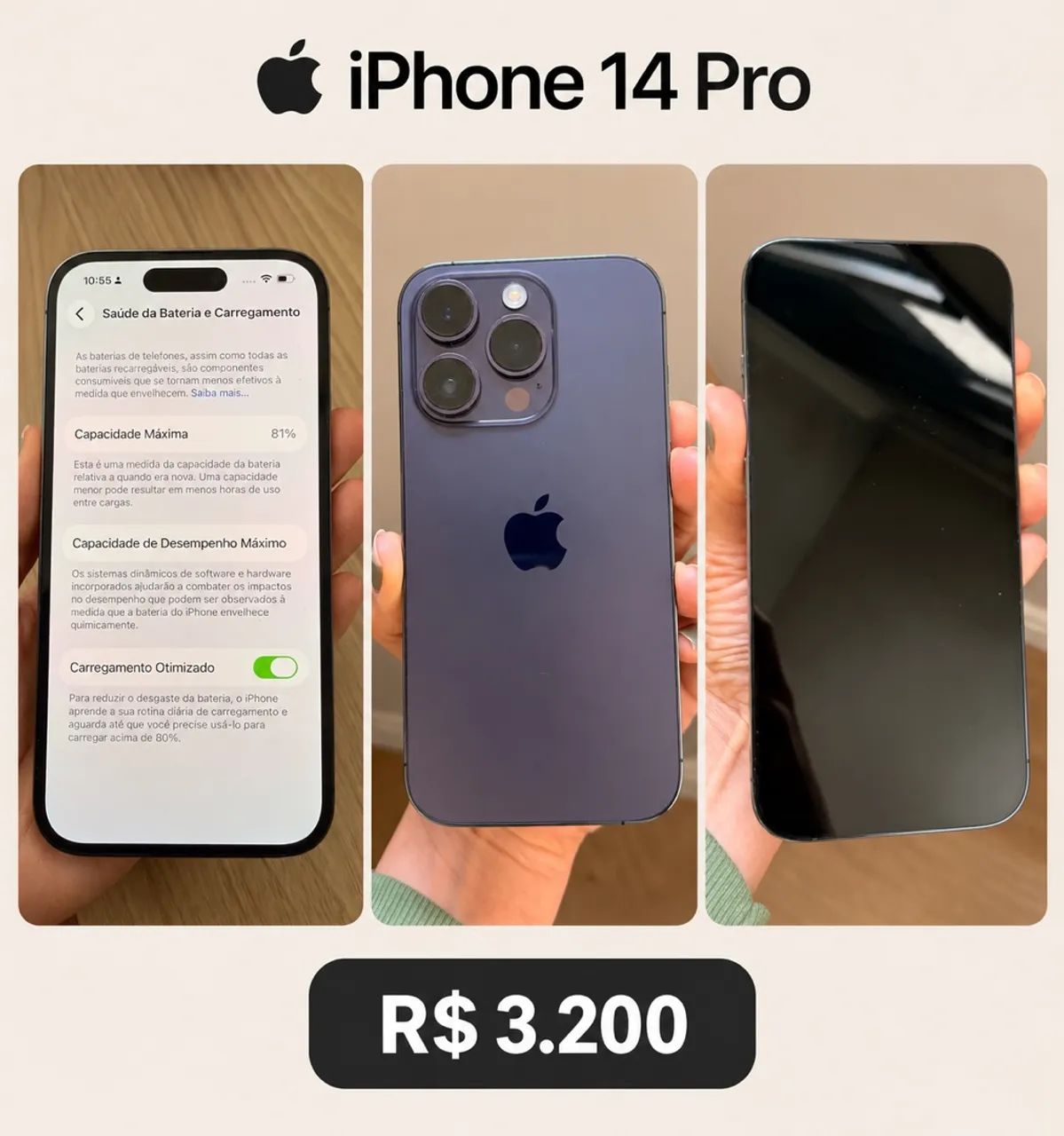 iPhone 14 PRO - seminovo perfeito estado - Foto 3