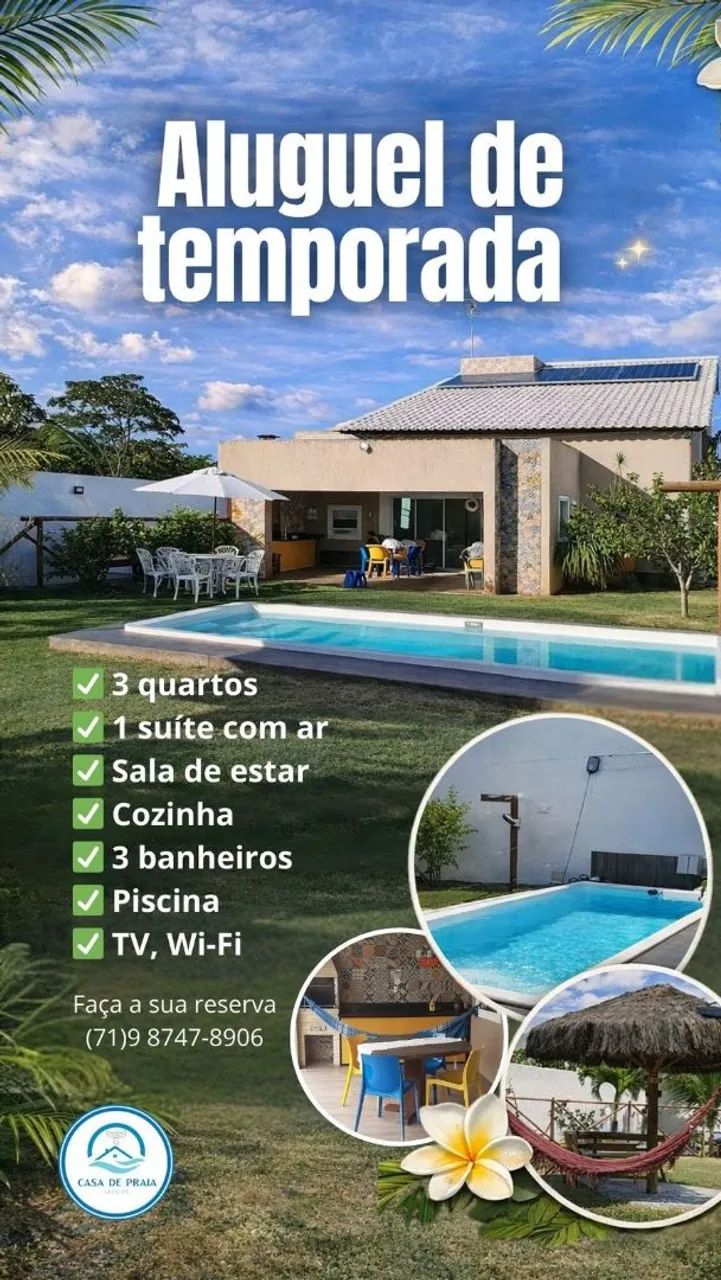 Casa c Piscina Temporada Jacuípe