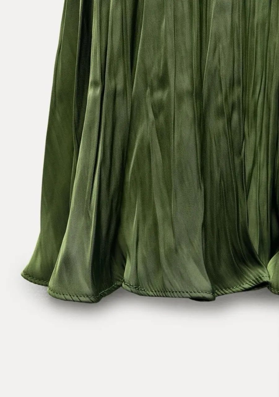 saia zara plissada verde g - Foto 2
