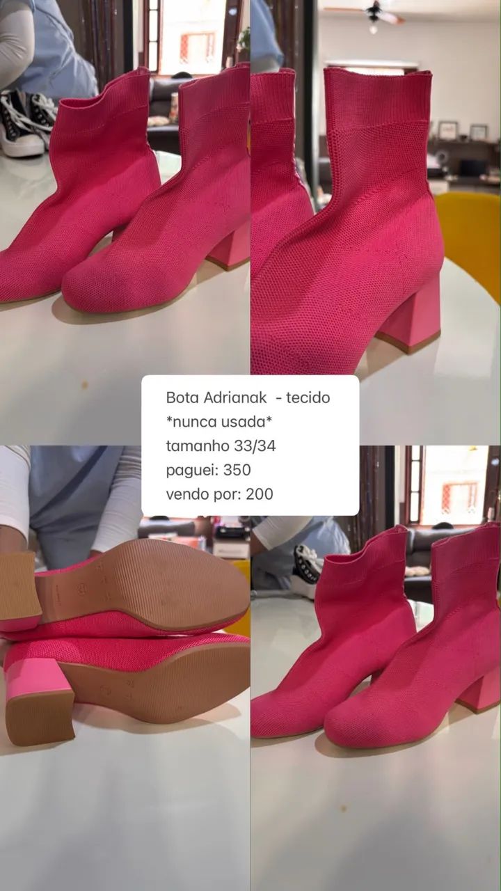 Bota Adrianak - tecido *nunca usada*