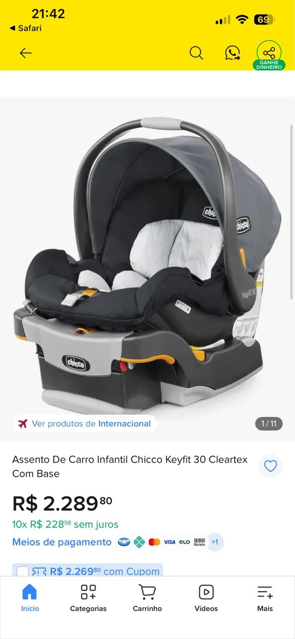 Bebê conforto Chicco top! Oportunidade!
